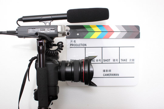 Digital high definition SLR camera with audio equipment