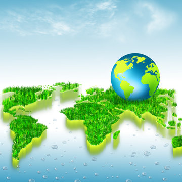 Best Apple Earth. Environmental energy concept