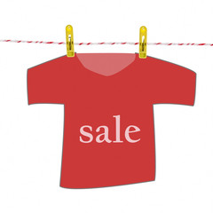 T-shirt sale on clothes line