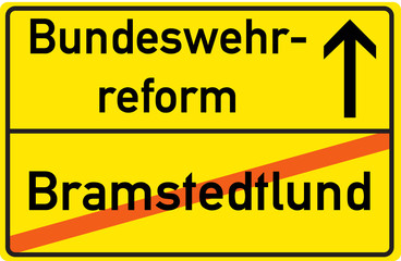 Schild Bundeswehrreform Bramstedtlund
