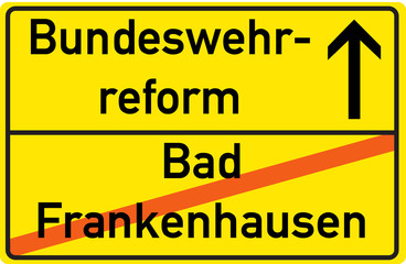 Schild Bundeswehrreform Bad Frankenhausen