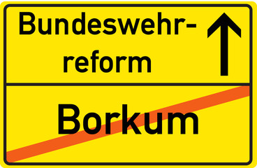 Schild Bundeswehrreform Borkum