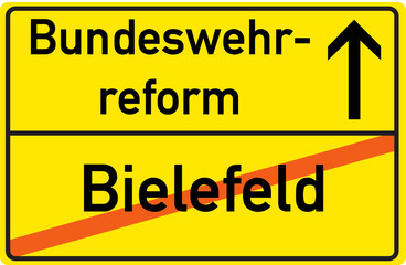 Schild Bundeswehrreform Bielefeld