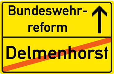 Schild Bundeswehrreform Delmenhorst
