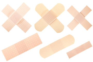 Bandages collection isolated on white