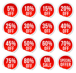 discount labels - red pack