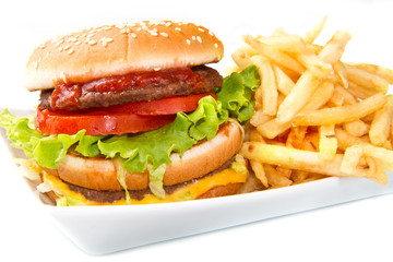 hamburger with potatoes