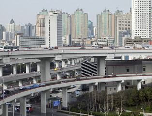 Naklejka premium Shanghai city view