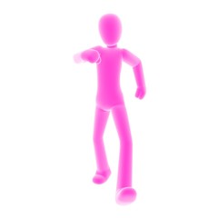 pink person walking B