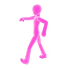 Fototapeta na wymiar pink person walking left B