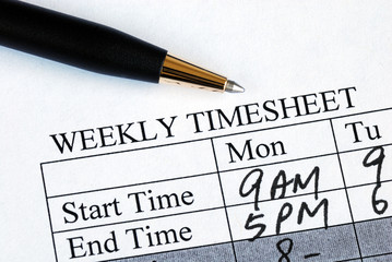 Enter the weekly time sheet concepts of work hours reporting
