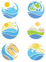 A set of icons - Travel, Tourism and Leisure