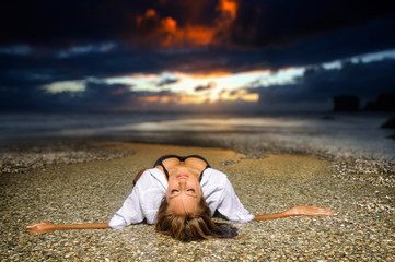 beautiful woman in a bathing suit