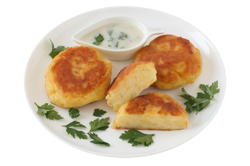 Potato cutlet with sauce