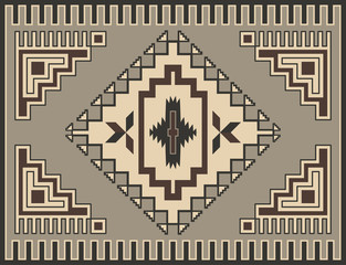 Traditional Geometric Retro Carpet Design