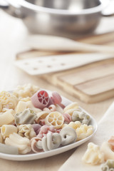 Italian pasta ready to cook