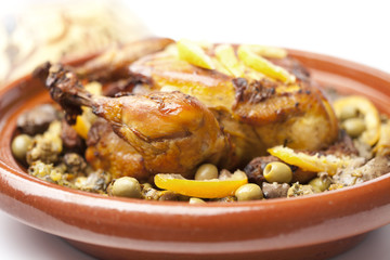 Moroccan dish with chicken and lemon