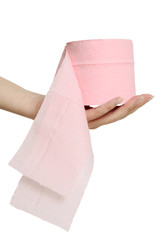 Toilet paper in a hand