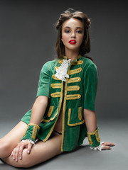 fashion portrait woman in vintage outfit