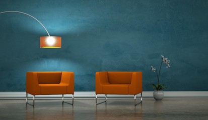 Wohndesign - Sessel orange