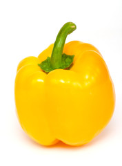 yellow pepper paprika on white background isolated