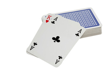 a deck of cards with aces