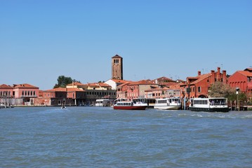 Fototapeta na wymiar Scenic view of Murano island in a sunny day, Venice, Italy