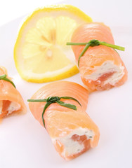 salmon roll with cheese