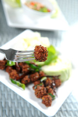 meat ball with sauce on plate