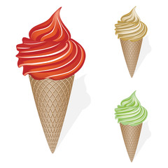 Vector set of ice-creams