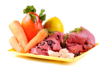 Fresh vegetables and beef