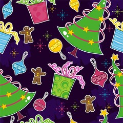 Seamless christmas blue background