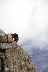 Bergsteiger in den Dolomiten - Alpen