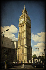 Fototapeta na wymiar Bigben, London, tekstury retro