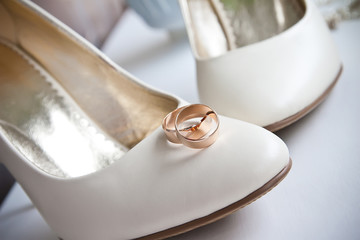 Elegant wedding shoes composition