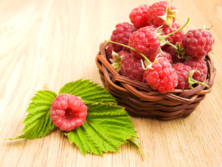 Raspberries in the basket
