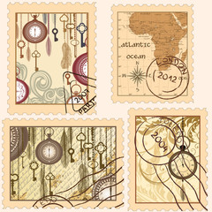Set of vintage stamps