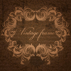 Retro background with antique floral frame