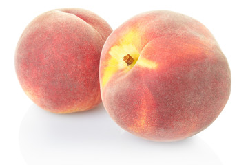 Peaches isolated on white, clipping path included