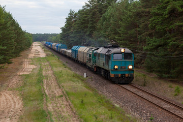 Naklejka premium Freight diesel train