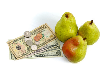inflationary  food costs pears and money