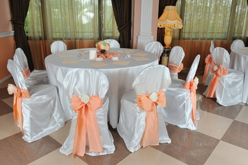 Wedding table in a restaurant
