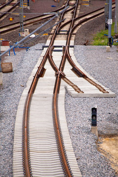 Aerial view of a railroad track
