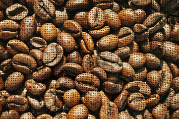 Coffee beans texture - canvas pattern