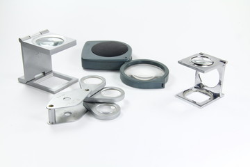 set of different magnifiers