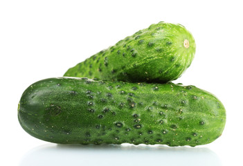 Cucumbers isolated on white
