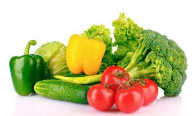 A set of fresh vegetables isolated on white
