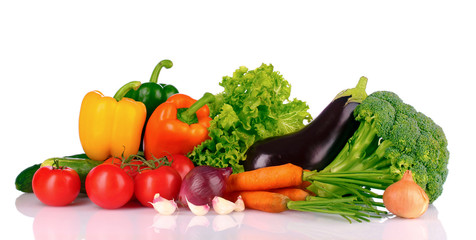 A set of fresh vegetables isolated on white