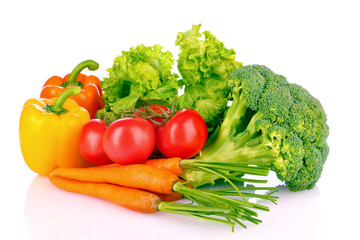 A set of fresh vegetables isolated on white