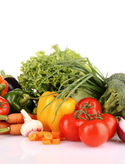 A set of fresh vegetables isolated on white